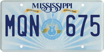 MS license plate MQN675