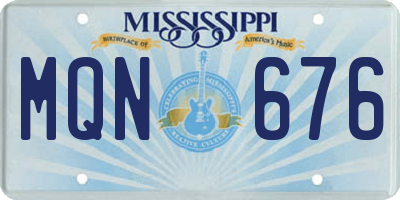 MS license plate MQN676