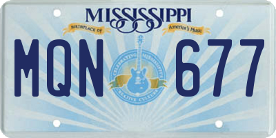 MS license plate MQN677