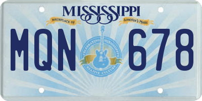 MS license plate MQN678