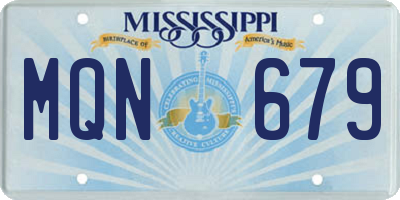 MS license plate MQN679