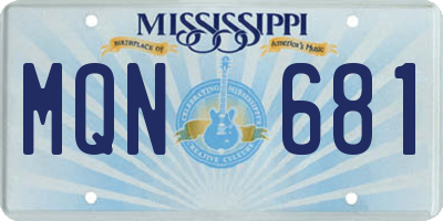 MS license plate MQN681