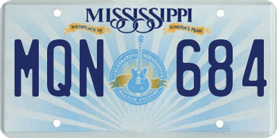 MS license plate MQN684