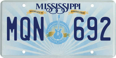 MS license plate MQN692