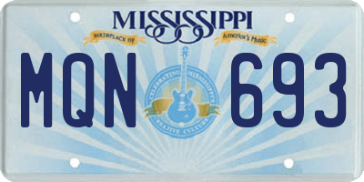 MS license plate MQN693