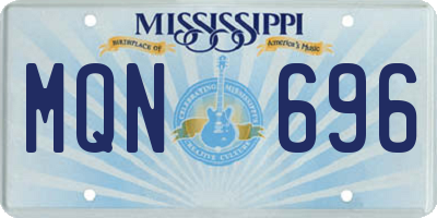 MS license plate MQN696