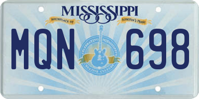 MS license plate MQN698