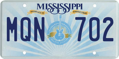 MS license plate MQN702