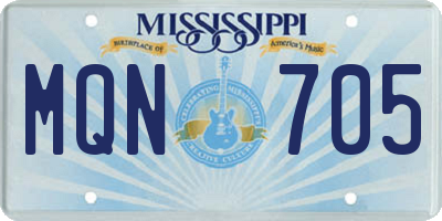 MS license plate MQN705