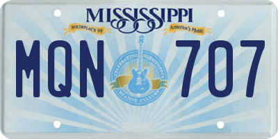 MS license plate MQN707