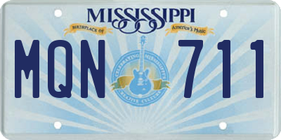 MS license plate MQN711