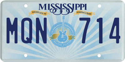 MS license plate MQN714