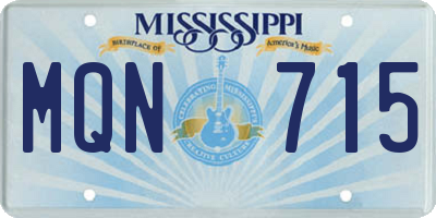 MS license plate MQN715
