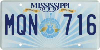 MS license plate MQN716