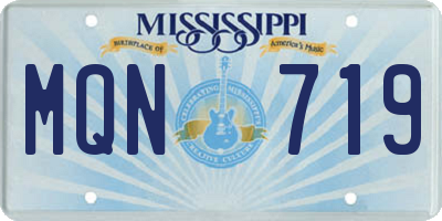 MS license plate MQN719