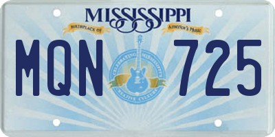 MS license plate MQN725