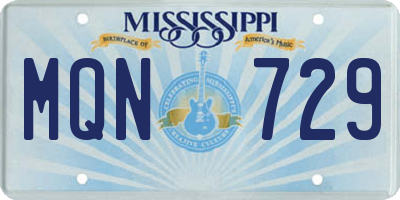 MS license plate MQN729