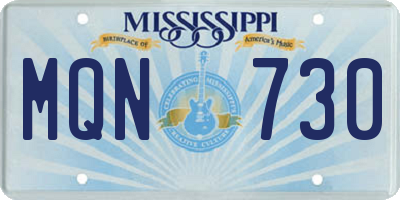 MS license plate MQN730