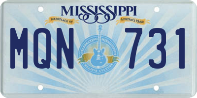 MS license plate MQN731
