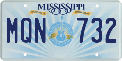 MS license plate MQN732