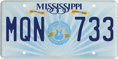 MS license plate MQN733