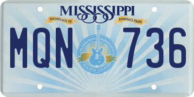 MS license plate MQN736