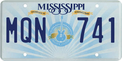 MS license plate MQN741