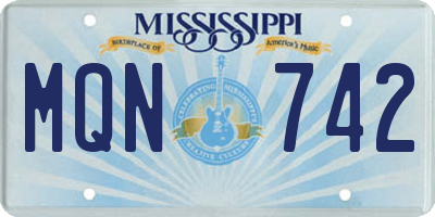 MS license plate MQN742