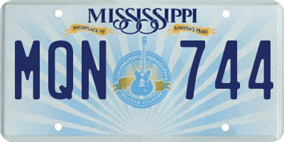 MS license plate MQN744