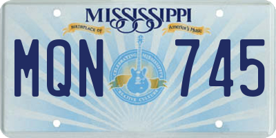 MS license plate MQN745