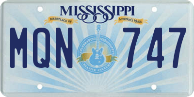 MS license plate MQN747