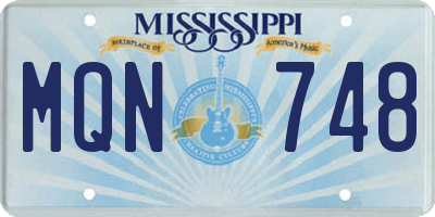 MS license plate MQN748