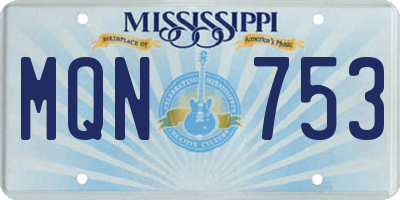 MS license plate MQN753