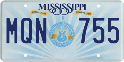 MS license plate MQN755