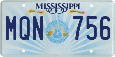 MS license plate MQN756
