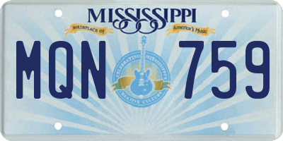 MS license plate MQN759