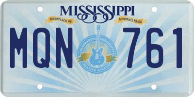 MS license plate MQN761