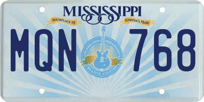 MS license plate MQN768