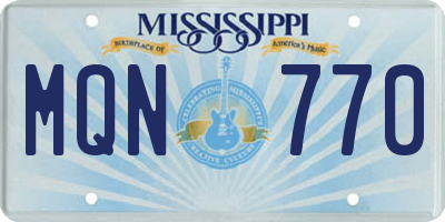 MS license plate MQN770