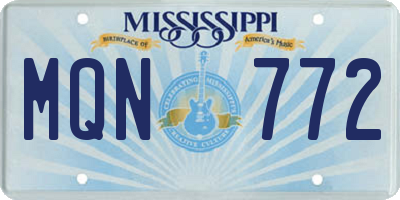 MS license plate MQN772