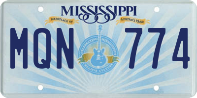 MS license plate MQN774