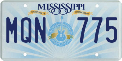 MS license plate MQN775