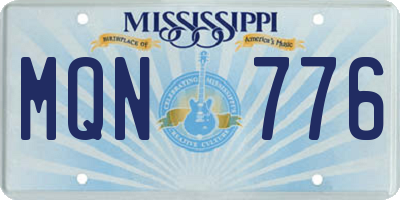 MS license plate MQN776