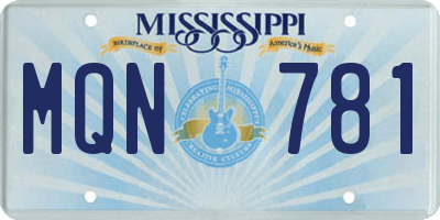 MS license plate MQN781