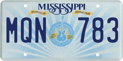MS license plate MQN783