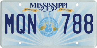 MS license plate MQN788