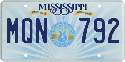 MS license plate MQN792