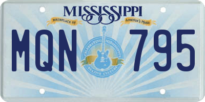 MS license plate MQN795
