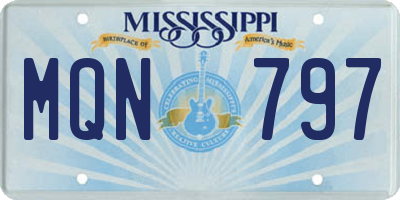 MS license plate MQN797