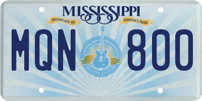 MS license plate MQN800